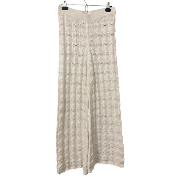 Marine Layer Archive Hazel Knit Matching Set Small Crochet Top Wide Leg Pant - Picture 6 of 16